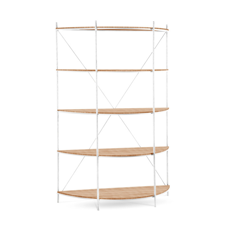 Étagère à livres H 67 "x l 55,44" Baldwin, Blanc glacier, Cendre