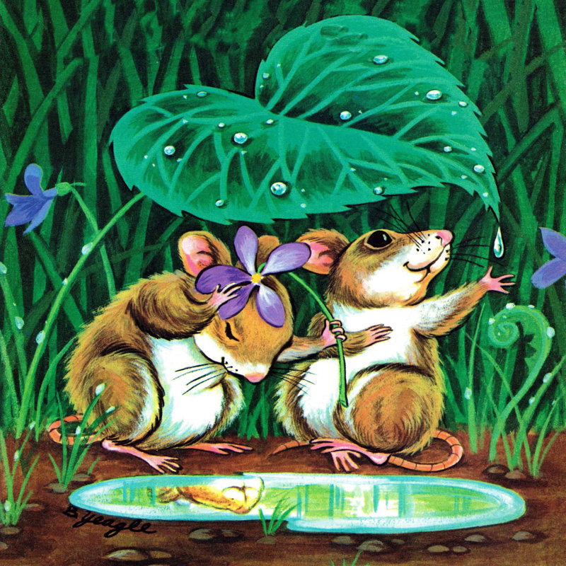 Sweet Mouses by Curtis - Wrapped Canvas Painting, 46 cm H x 46 cm W