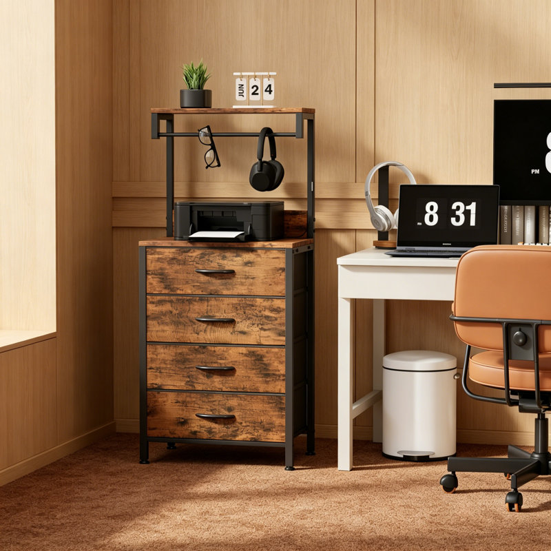 38.5cm W Metal Bedside Table