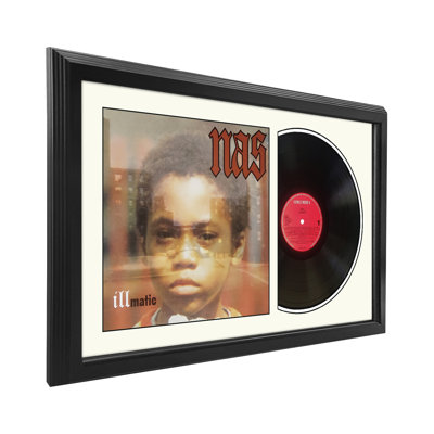 Nas «Illmatic», disque encadré avec passe-partout blanc