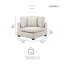 Siège de coin en chenille moderne et contemporain de 42 po avec coussins réversibles et coussin décoratif assorti Veronneau