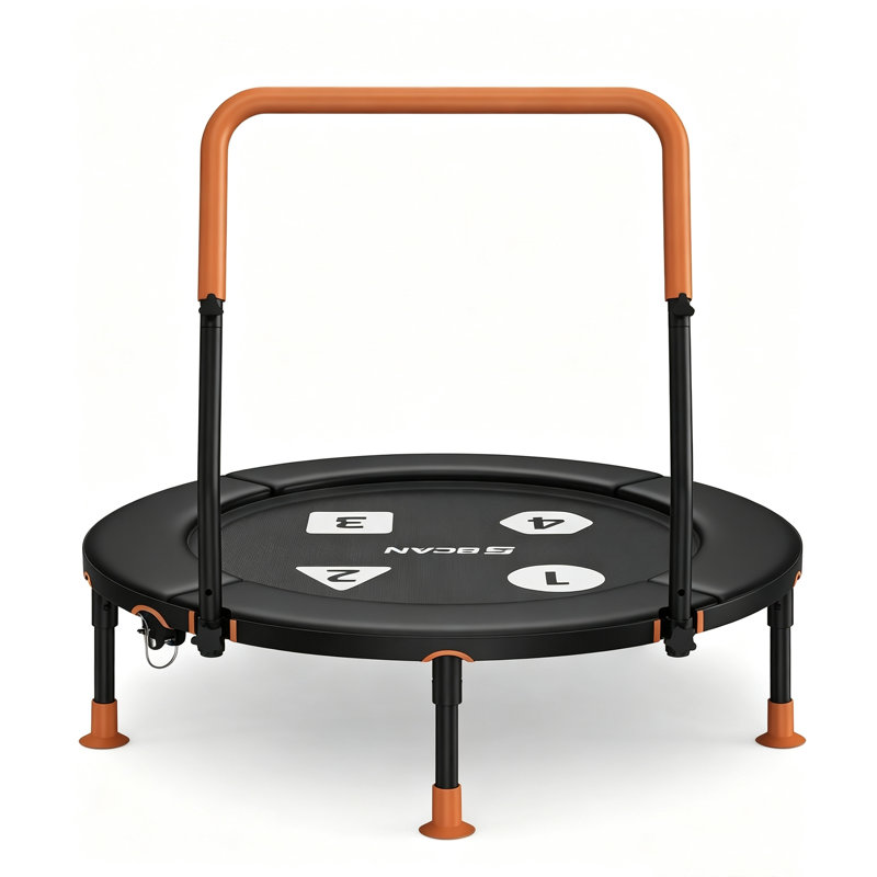 Trampoline pour enfants FED Fitness série Bcan BT1 36" (91 cm), capacité de 45 kg, pliable, mini-trampoline intérieure, guidon