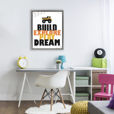 Cadre flottant Build Explore Play Dream, design par Kim Allen