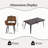 Cortinas Adison Dining Table Set 63" Rectangular Dining Table with Open Back Upholstered Chairs for Dining Room Comfort and Style-149789355