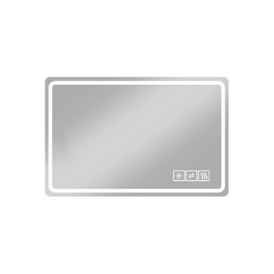 Miroir de salle de bain 48 * 32 pouces avec lumières à DEL, miroirs de salle de bain anti-buée pour montage mural, 3 couleurs et 5 niveaux d'intensité variable, horizontal / vertical