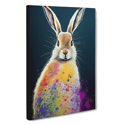 Paint Splashed Hare No.2 - Wrapped Canvas