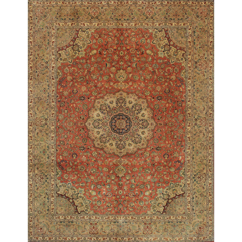 Tapis traditionnel orange / brun, Rectangle 5 pi x 7 pi