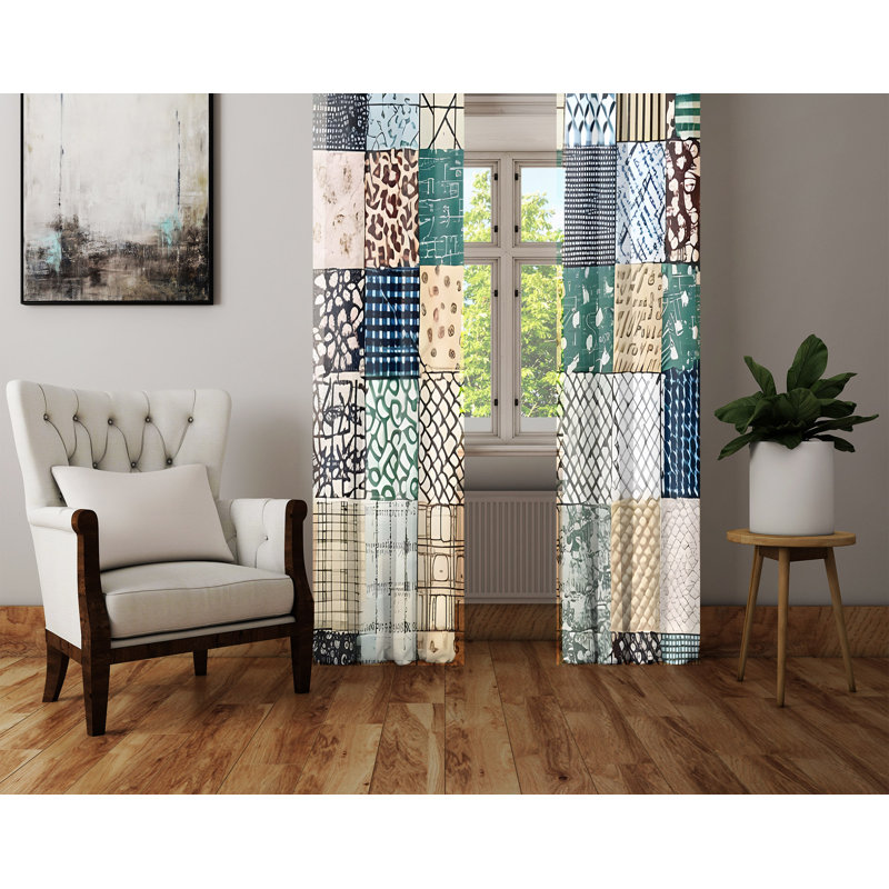 Breeannah Semi Sheer Curtain Pair, 20" W x 82" L