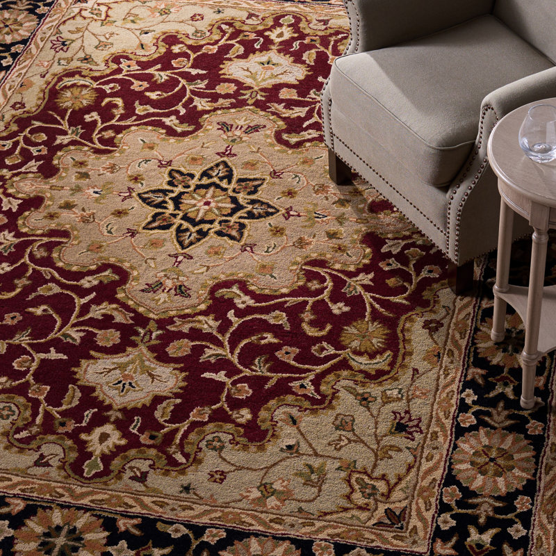 Tapis oriental en laine touffeté à la main Balthrop, Ovale 7 pi 6 po x 9 pi 6 po