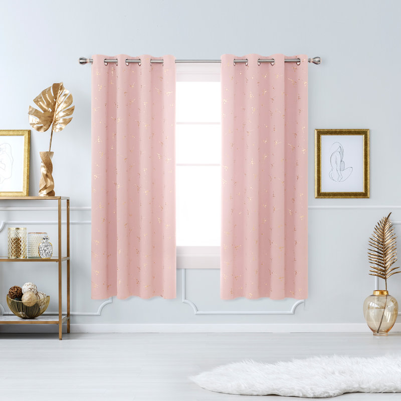Bertie Room Darkening Thermal Curtains, Width 132 x Drop 160 cm, Coral Pink