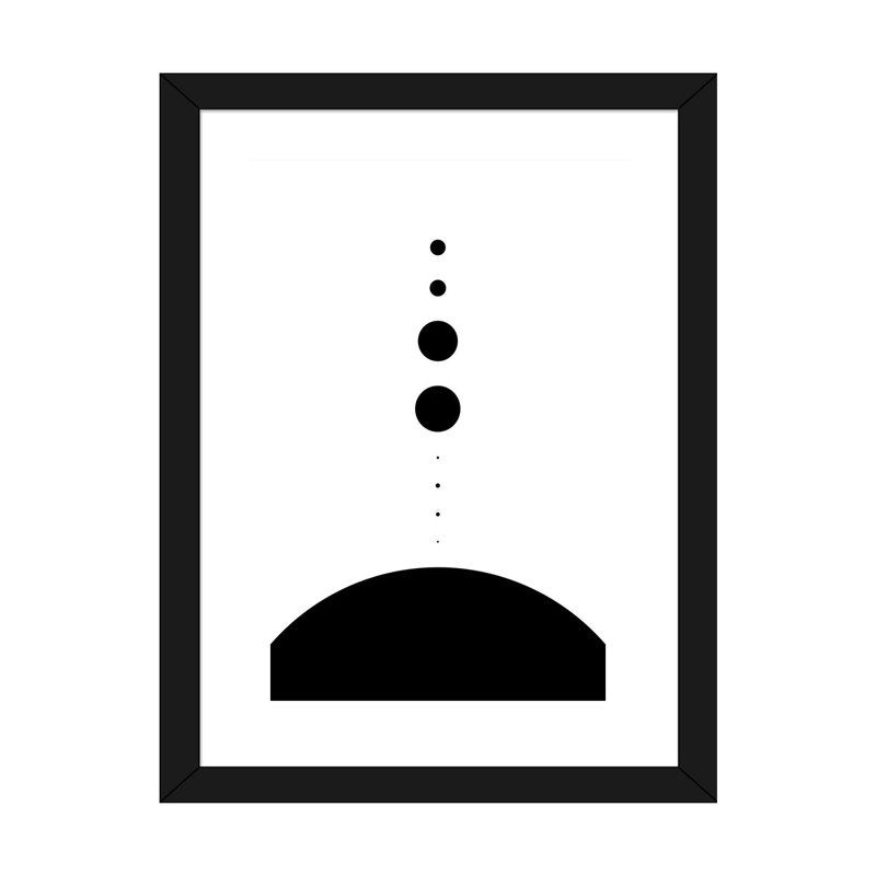 Planètes à l'échelle II - impression, Blanc, H 32 po x l 24 po x P 1 po, Papier encadré noir