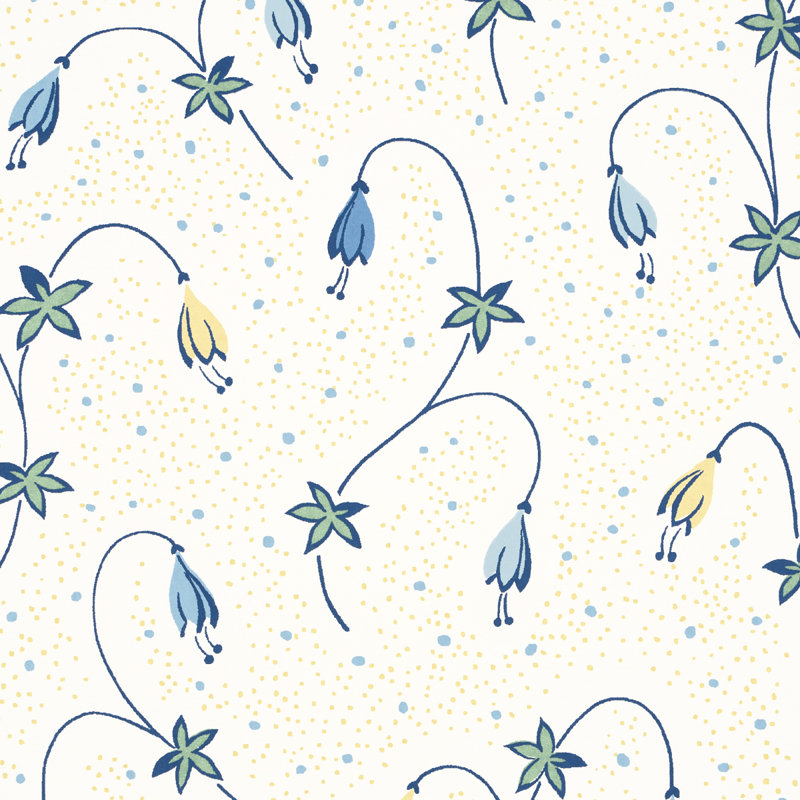 Lolly Floral Wallpaper, Blues
