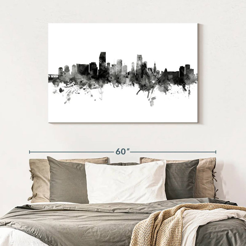 Miami, Floride, horizon V, H 32 po x l 48 po