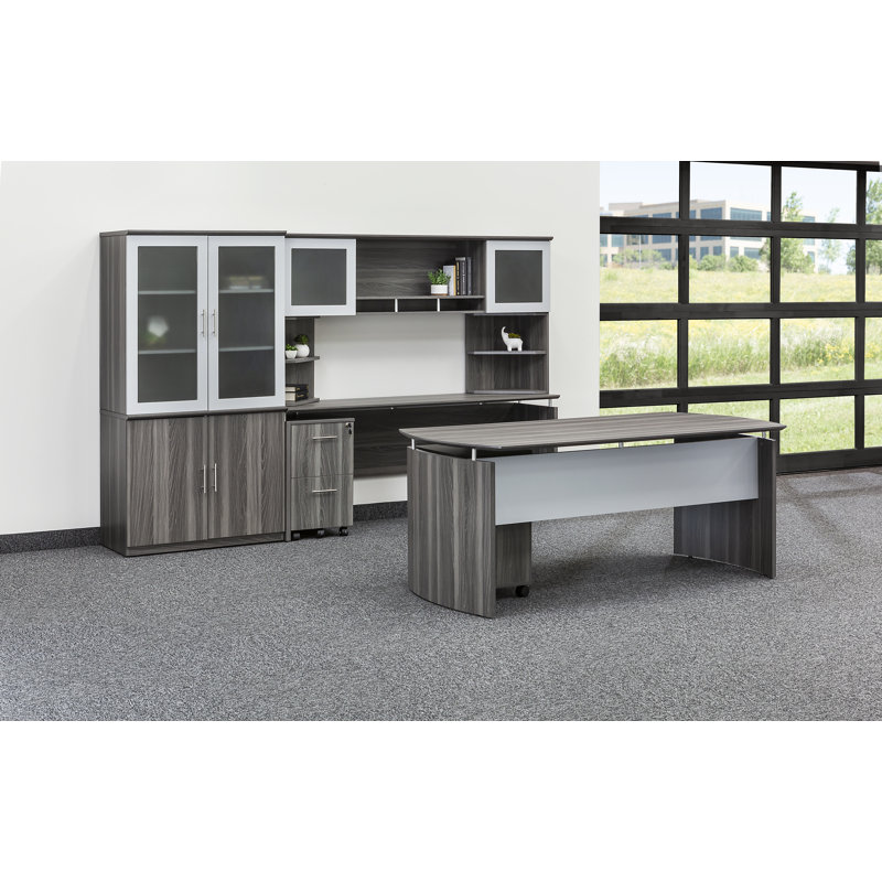 Medina Series Desk, Gray Steel, 29.5" H x 72" W x 36" D