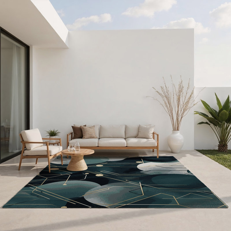 Radiant Burst Indoor And Outdoor Area Rug, Rectangle 5' x 7'