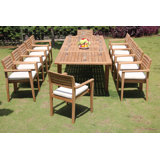 Marsily Outdoor 11 - Piece Teak Dining Set