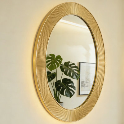 Luxurious Waterproof PU Backlit Decorative Mirror with Adjustable Light, for Modern and Elegant Home Decor.