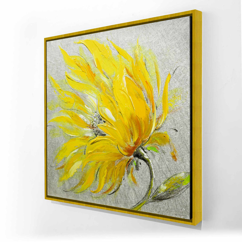 Fleur jaune - toile encadrée | Reproduction d'art, Doré