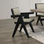 Fauteuils de salle à manger noirs de style contemporain avec tissu gris, 2 pièces, 2 pièces