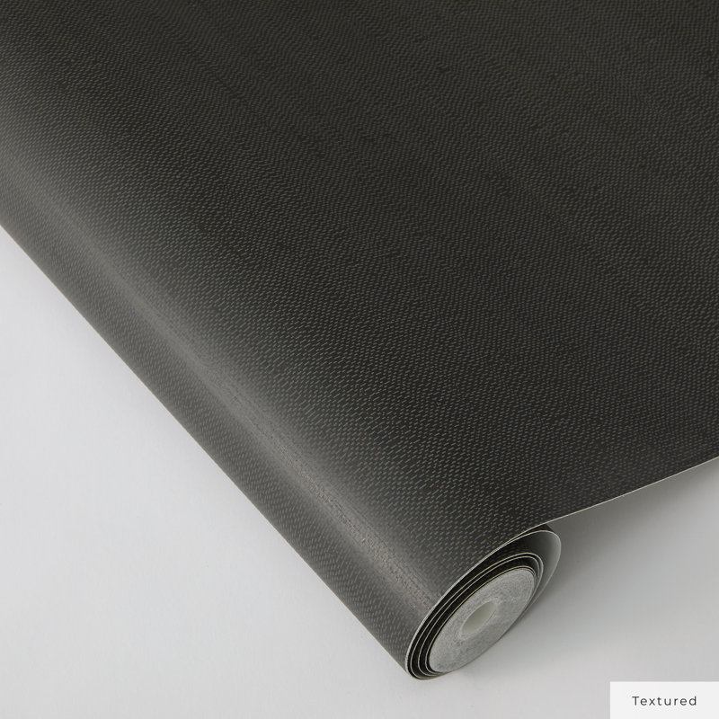 Barayon 33' L x 20.5" W Textured Peel and Stick Wallpaper Roll, Black 