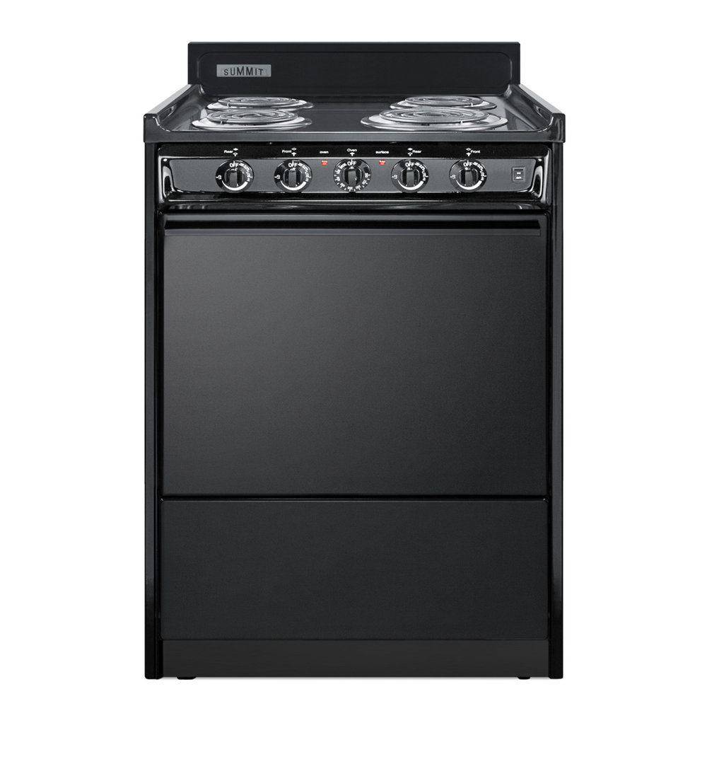 Summit Appliance 24" 2.9 Cubic Feet Smart Electric Free Standing Range with 4 Burners Summit Appliance