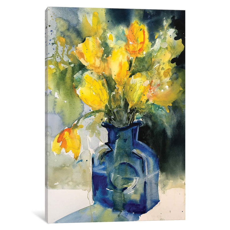 Yellow Tulips by Sarah Yeoman - Wrapped Canvas Giclee Art Print, 66.04 cm H x 45.72 cm W x 1.91 cm D