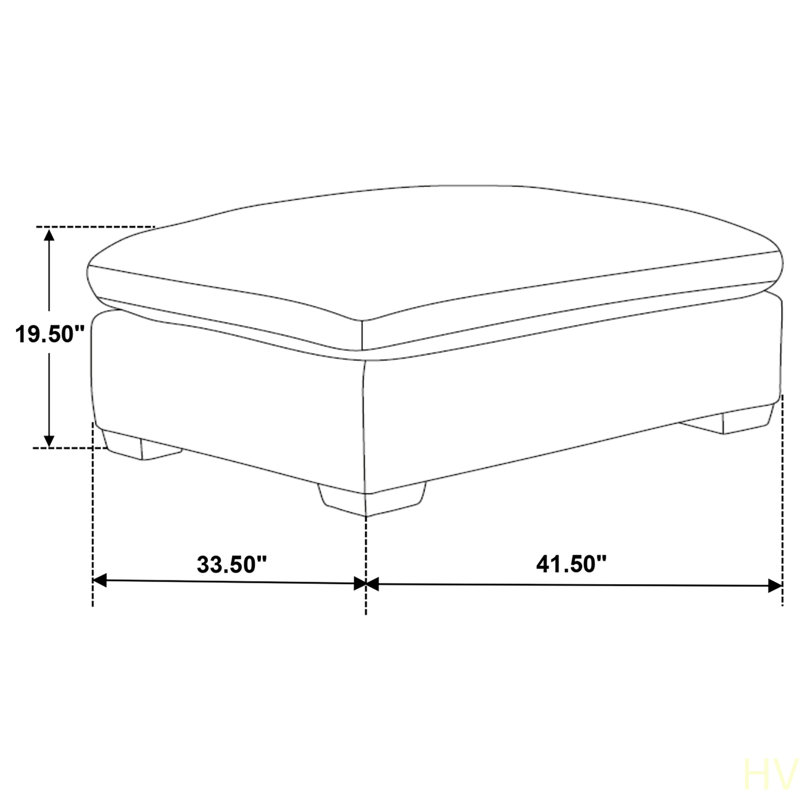 Zachary  Upholste Ottoman, Brown, Ivory