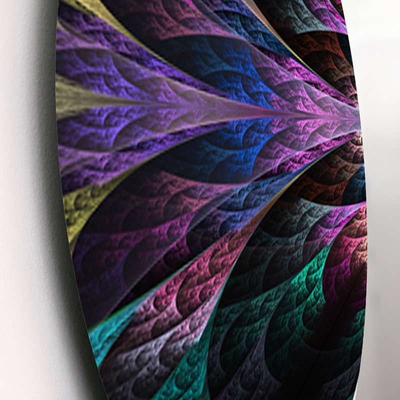 Multicolore motif floral fractal - ensemble de décoration murale floral en métal