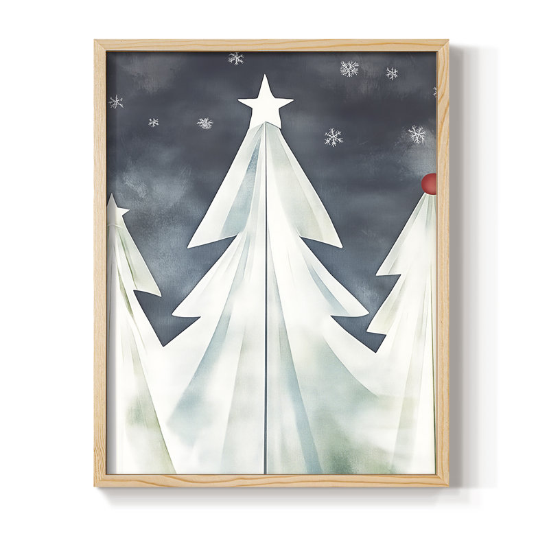 Christmas Holiday Art DCCCLVI Framed Print - Solid Wood, Natural, 15" H x 12" W