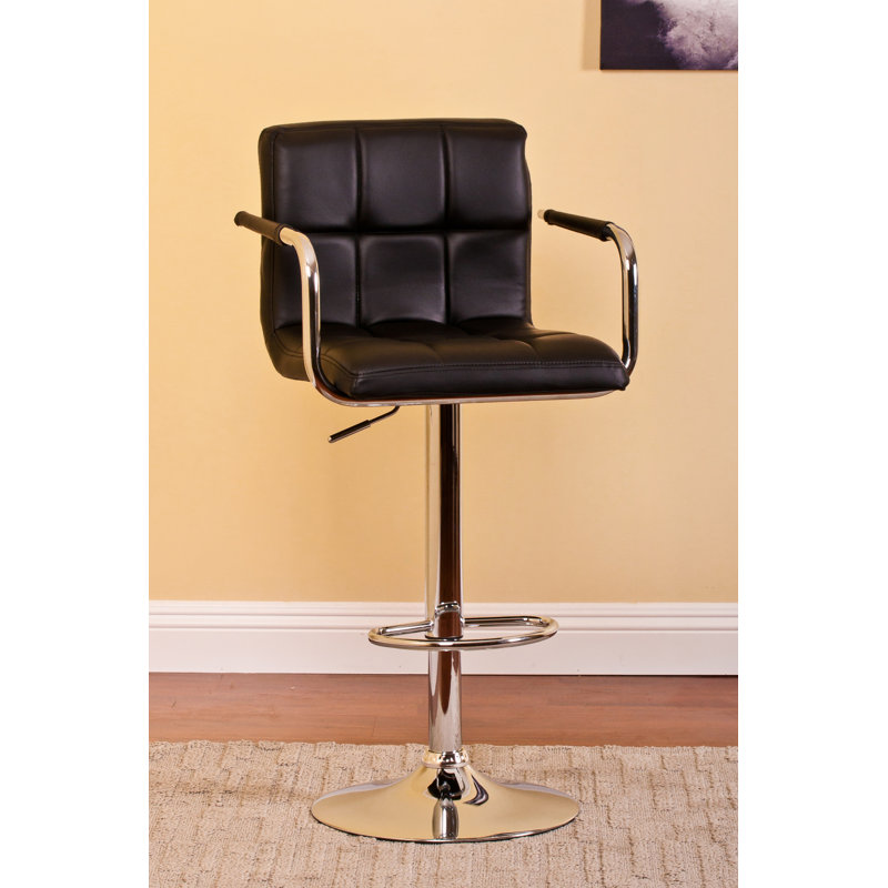 Gleneagles Swivel Upholstered Adjustable Height Counter Stool with Metal Frame, Chrome