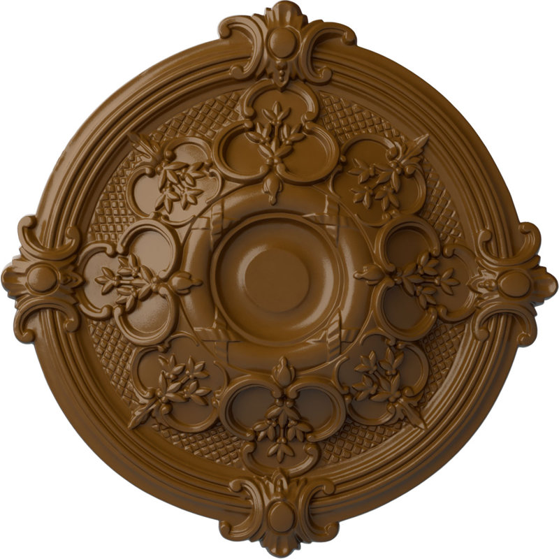 Médaillon de plafond H 17,375 po x l 17,375 po x P 1,75 po Milton, Topaze fumée