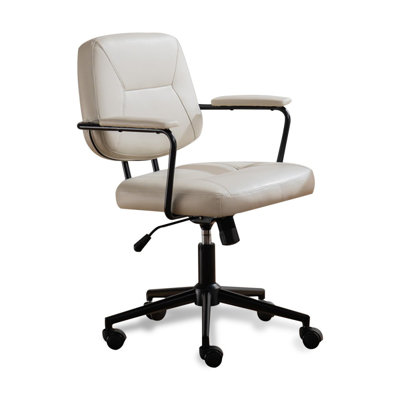 Fauteuil de bureau en cuir et en microfibre ajustable Black Hight