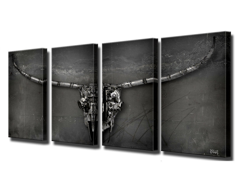« born2bwild ix », ensemble de 4 reproductions de photos encadrées sur toile grise