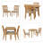 3-Piece Round Dining Table Set For 2 People, With1 Folding Wood Dining Table, 2 Ergonomic Support Upholstered Chairs, Easy Assembly-1448020154