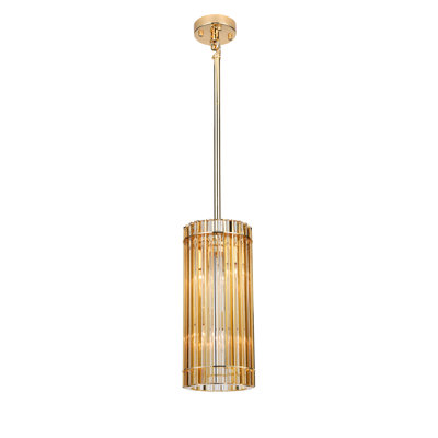 4-Light Gold Pendant With Champagne Glass Rods