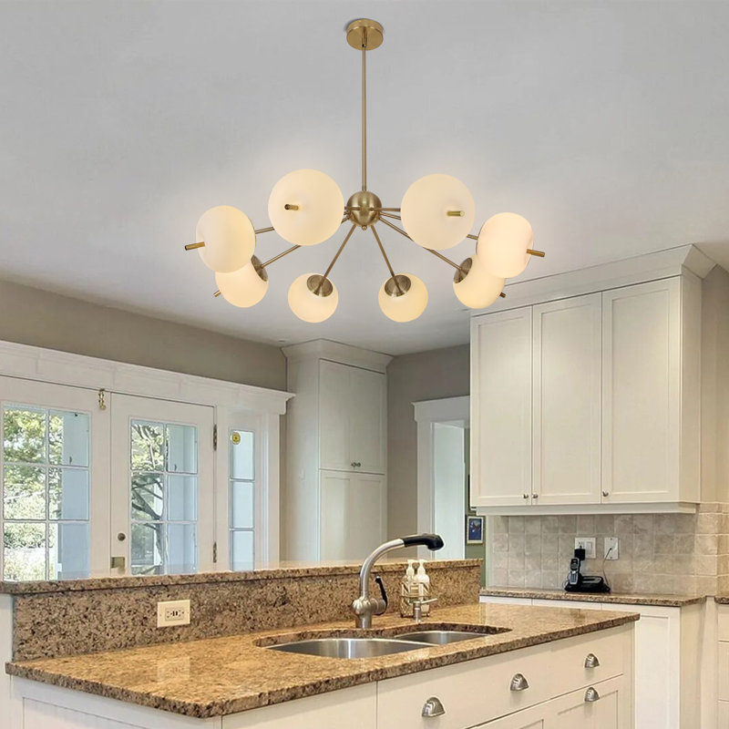 8-light Bubble Chandelier Lighting Brass Chandelier 35 Inch Modern Chandelier