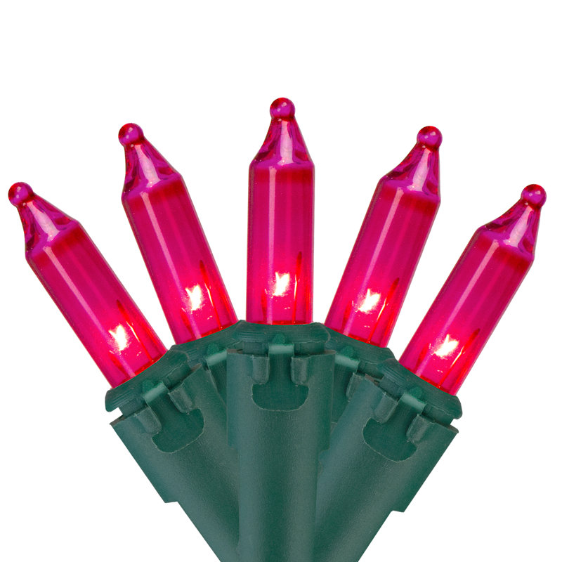Ensemble de 50 mini lumières de Noël 50 fils, Rose/vert