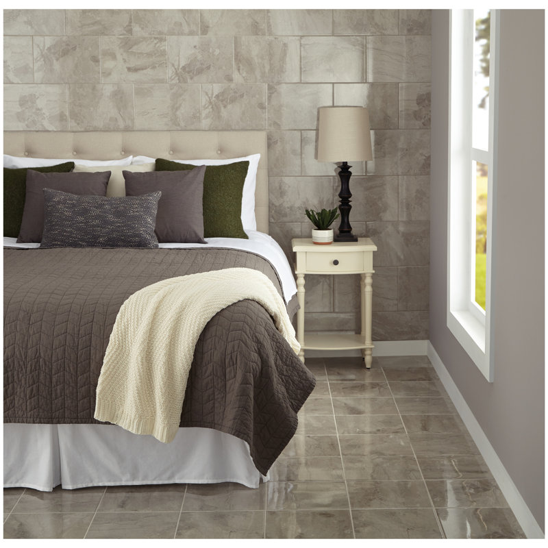 Carrelage céramique 12 pi x 12 pi Itona Tile Steele (11 pièces par carton), Steele