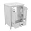 Petit meuble-lavabo 24 po avec lavabo, 1 tiroir et 2 portes de rangement, meuble-lavabo simple moderne en bois massif