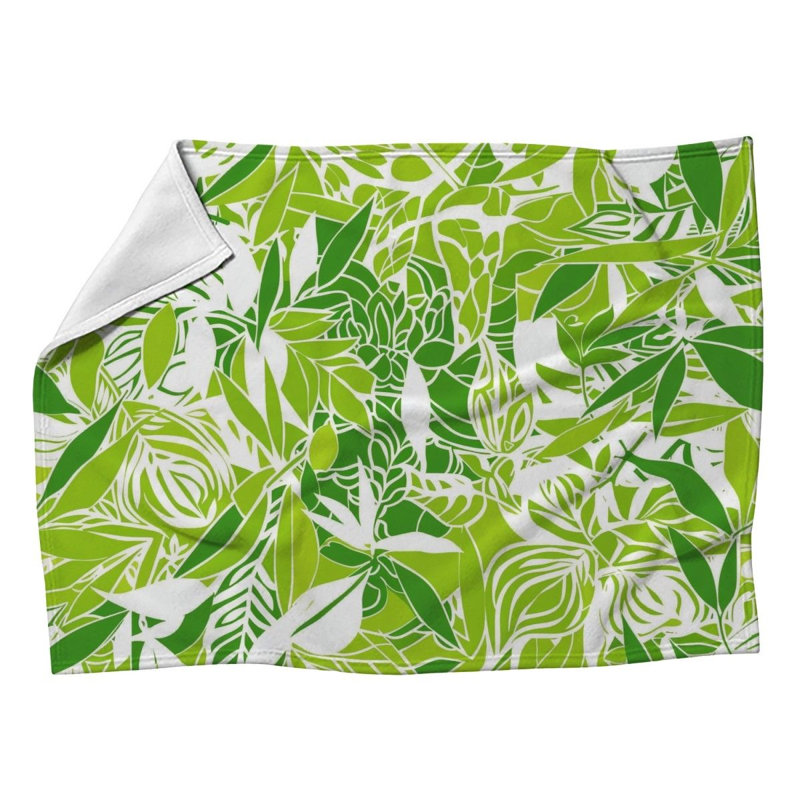 Classic Foliage Fleece Throw Blanket - Cool pattern Throws for Sofas or Beds, 60" W x 80" L