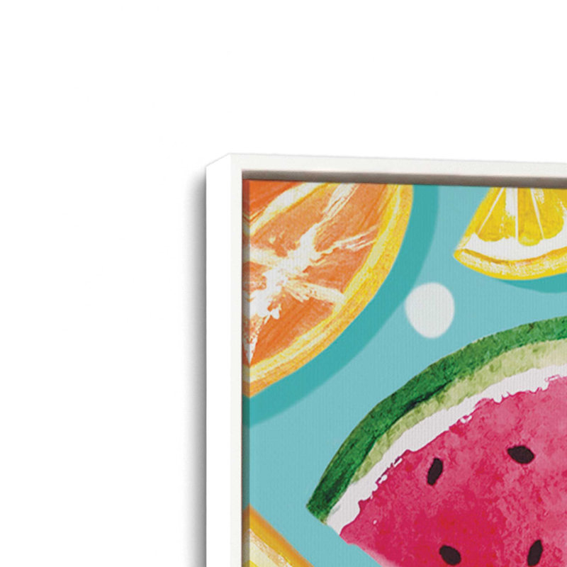 «Hello Summer Popsicles» par Elizabeth Tyndall, reproduction d'art, L 18 po x H 24 po, Blanc, Toile avec cadre