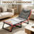 Gray Foldable Padded Folding Recliner Lounge Bed-1854077382
