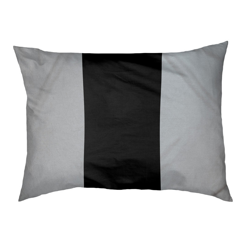 Coussin rectangulaire designer New York Bronx, Grand (L 40 po x l 50 po), Argent / noir / argent