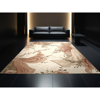 Tapis beige lavable à la machine Kymani