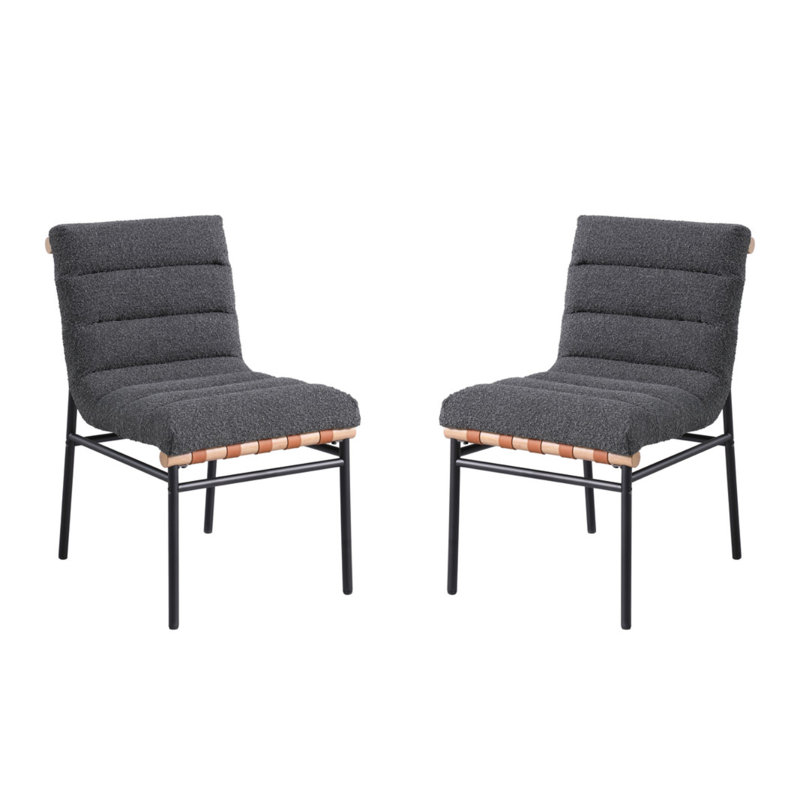 Ensemble de 2 chaises de salle à manger Lahni, Gris foncé