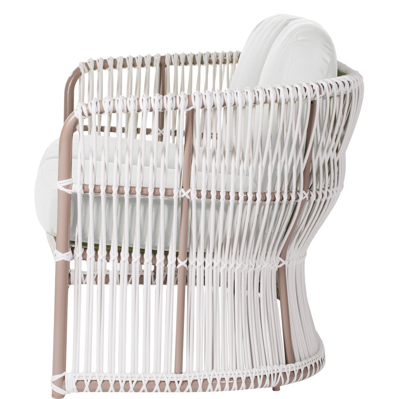Fiji Collection Outdoor 2 - Seat Loveseat, White Sunbrella®