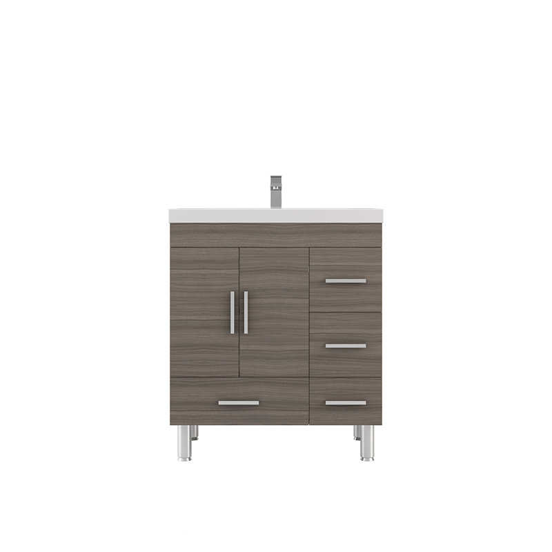 Ensemble de meuble-lavabo simple 30 po Roylene, Gris