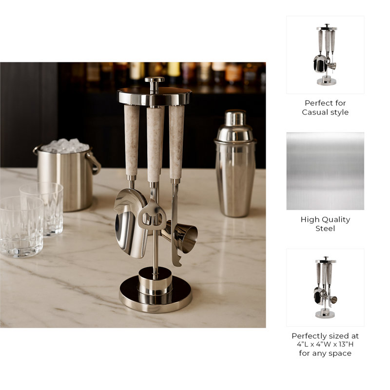 13" Guymon Bar Tool Set, Silver