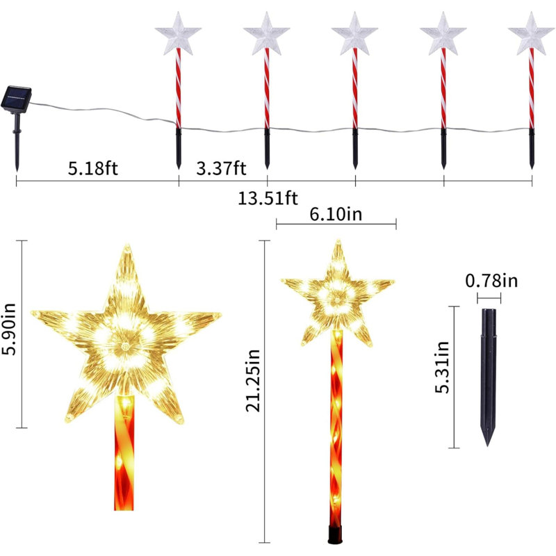 Paquet de 5 lumières de chemin de Noël pour l'extérieur