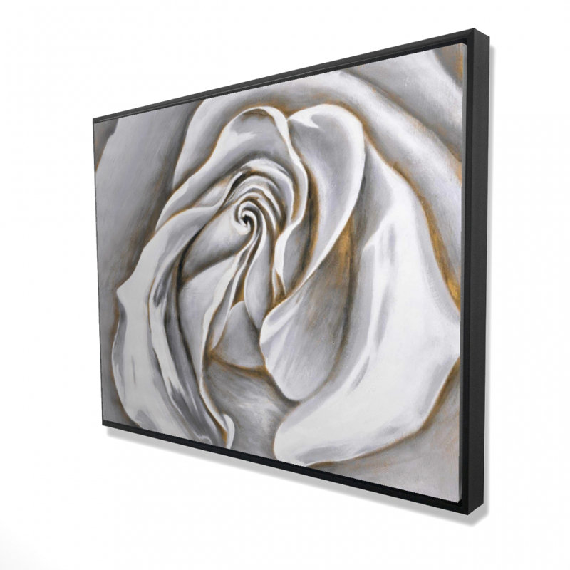 White Rose Delicate Print On Canvas